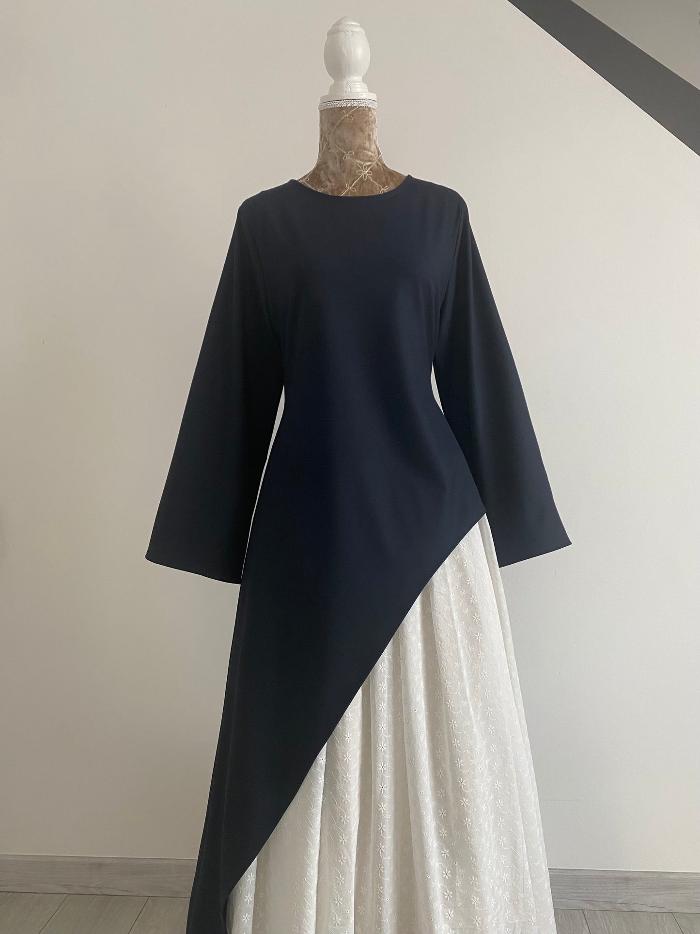 Tunique asymétrique Bleu marine