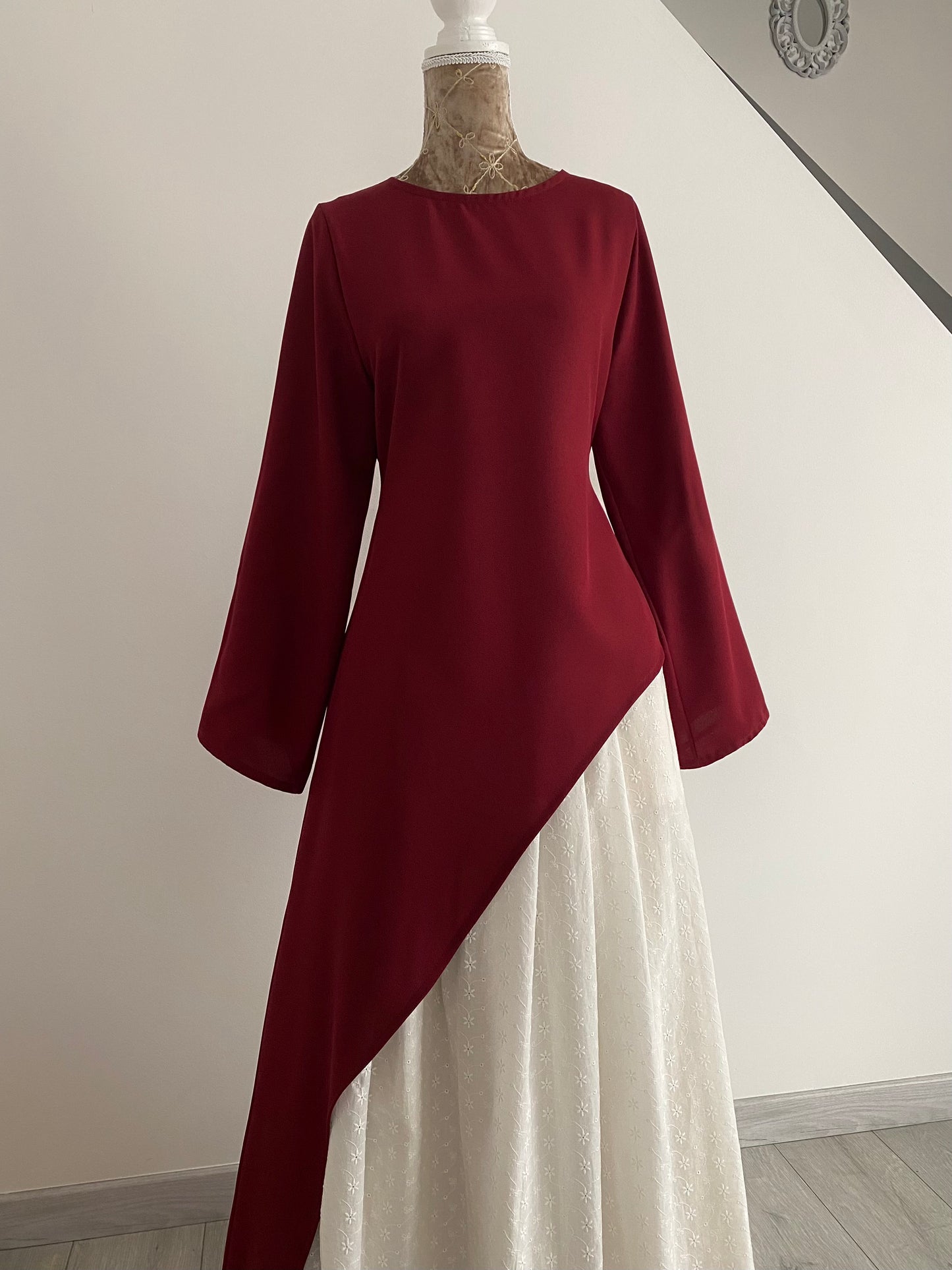 Tunique asymétrique Bordeaux