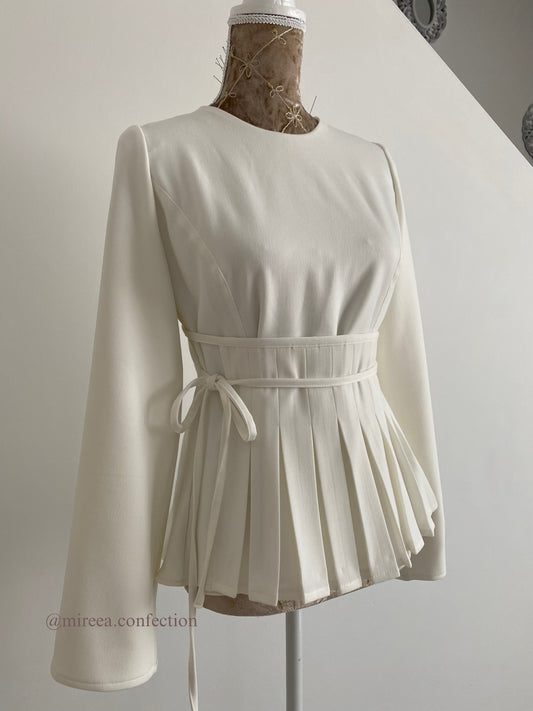 White Pleated Top
