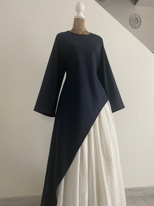 Tunique asymétrique Bleu marine