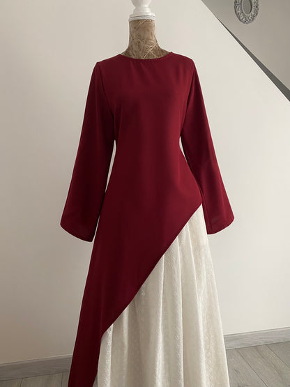 Tunique asymétrique Bordeaux