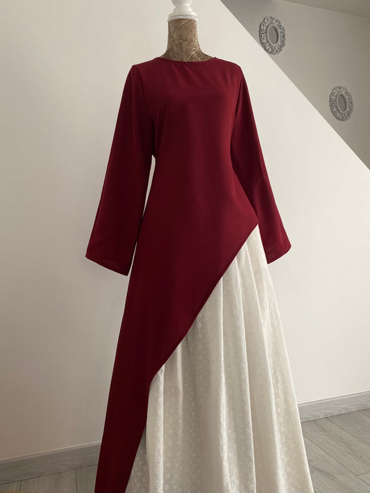 Tunique asymétrique Bordeaux